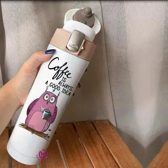 Thermal Mug with lock - Slim Shape-Owl - WE PRINT