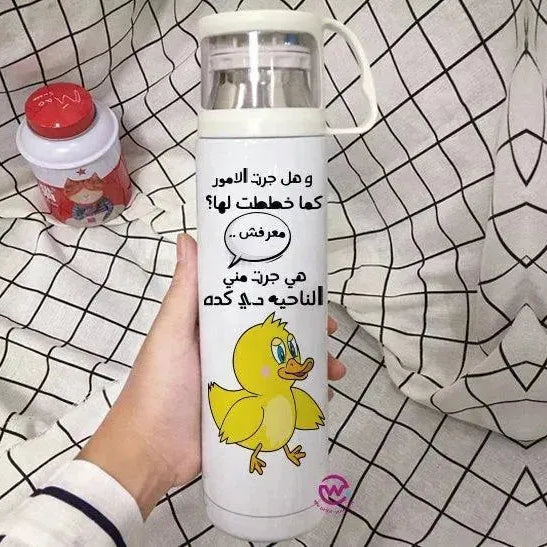 Thermal Thermos With Cup -Stainless Steel - Comics A - WE PRINT