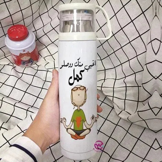 Thermal Thermos With Cup -Stainless Steel - Comics A - WE PRINT