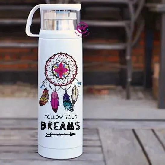 Thermal Thermos With Cup - Stainless Steel - Dream catcher - WE PRINT