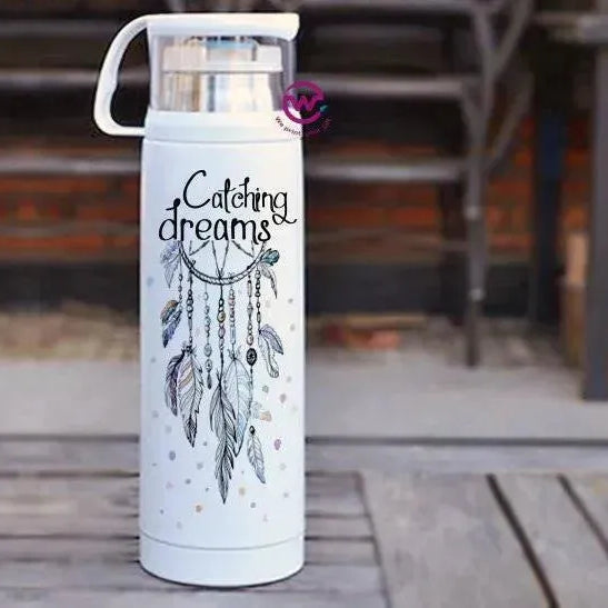 Thermal Thermos With Cup - Stainless Steel - Dream catcher - WE PRINT