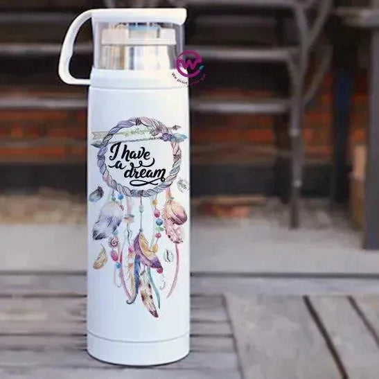 Thermal Thermos With Cup - Stainless Steel - Dream catcher - WE PRINT