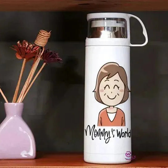 Thermal Thermos With Cup -Stainless Steel - Family - WE PRINT