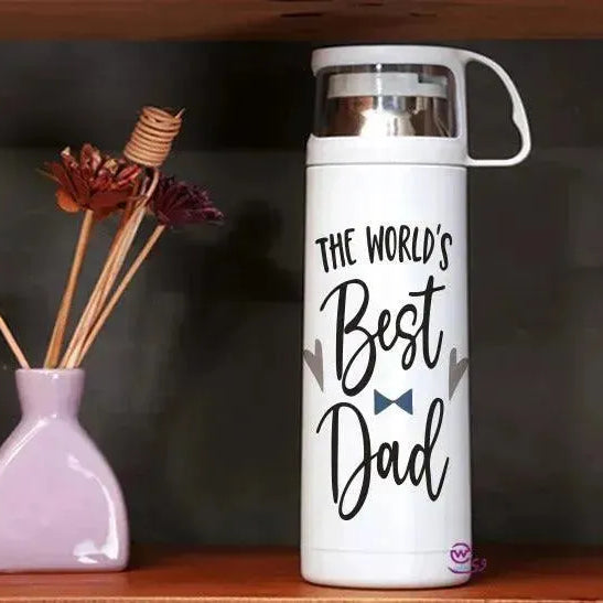 Thermal Thermos With Cup -Stainless Steel - Family - WE PRINT