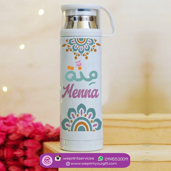 Thermal Thermos With Cup - Stainless Steel - Mandala - weprint.yourgift