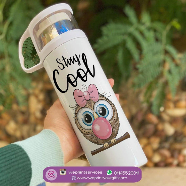 Thermal Thermos With Cup - Stainless Steel - Owl - weprint.yourgift