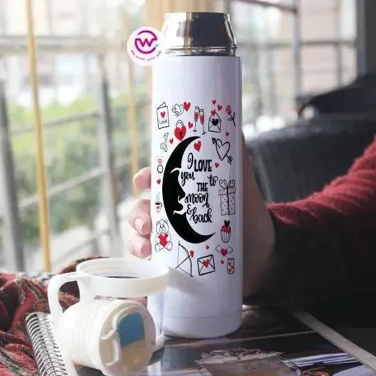 Thermal Thermos With Cup - Stainless Steel - Valentine's Day - WE PRINT