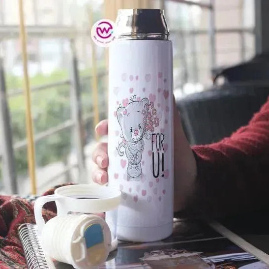 Thermal Thermos With Cup - Stainless Steel - Valentine's Day - WE PRINT