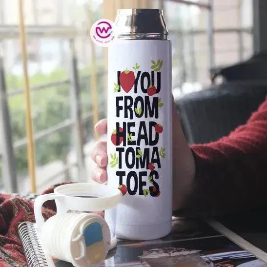 Thermal Thermos With Cup - Stainless Steel - Valentine's Day - WE PRINT