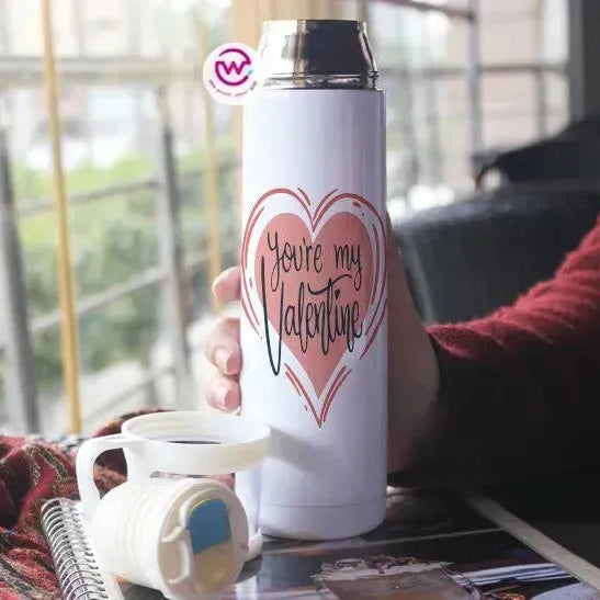 Thermal Thermos With Cup - Stainless Steel - Valentine's Day - WE PRINT