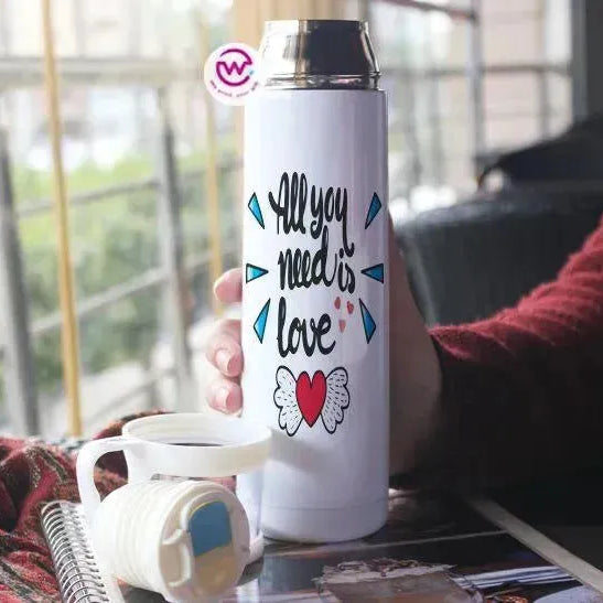 Thermal Thermos With Cup - Stainless Steel - Valentine's Day - WE PRINT