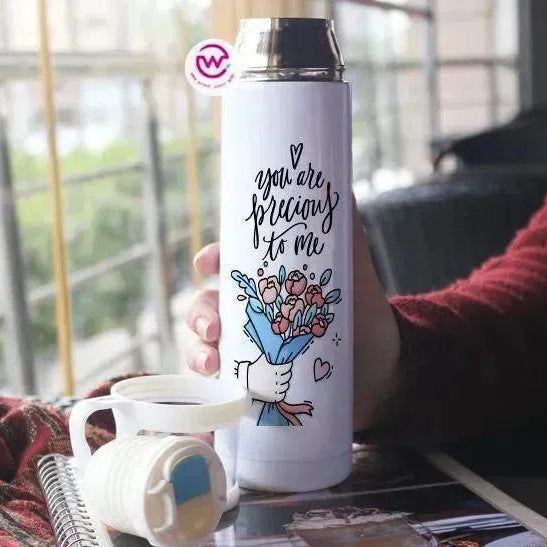 Thermal Thermos With Cup - Stainless Steel - Valentine's Day - WE PRINT