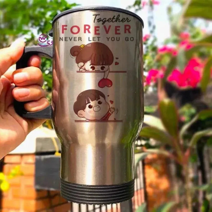 Travel Mug - Silver - Valentine's - WE PRINT