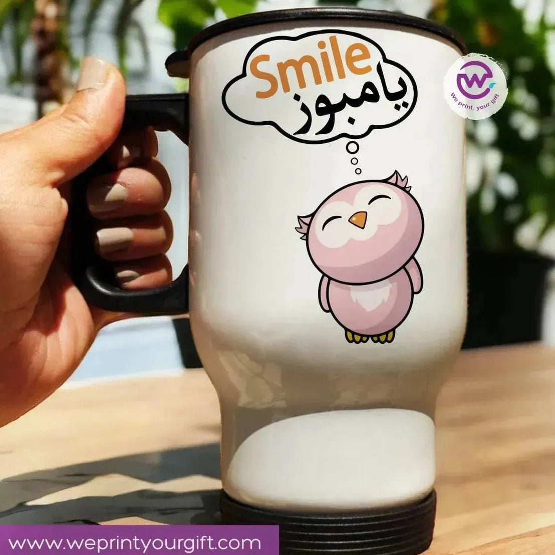 travel Mug -white -Comic-A - WE PRINT