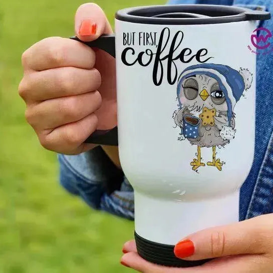 Travel Mug White - Owl - WE PRINT