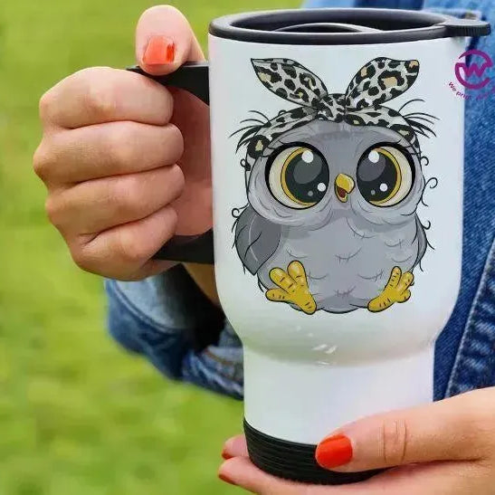 Travel Mug White - Owl - WE PRINT