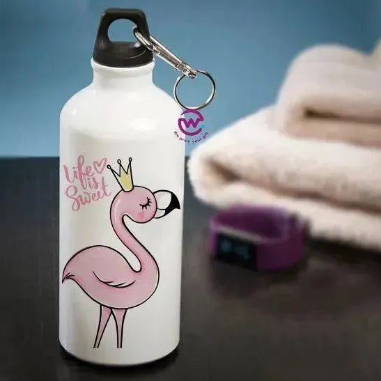 Water Bottle flask -Aluminium - Flamingo - WE PRINT