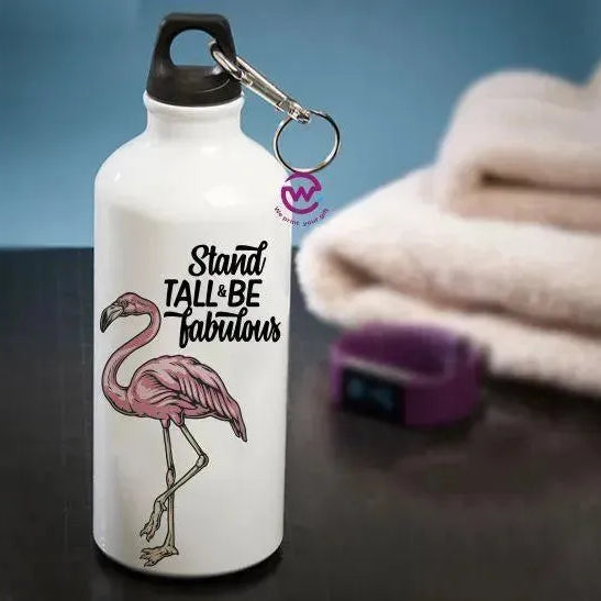 Water Bottle flask -Aluminium - Flamingo - WE PRINT