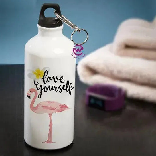 Water Bottle flask -Aluminium - Flamingo - WE PRINT