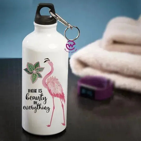 Water Bottle flask -Aluminium - Flamingo - WE PRINT