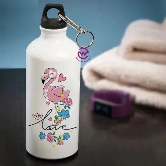 Water Bottle flask -Aluminium - Flamingo - WE PRINT