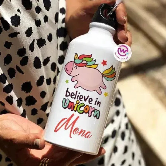 Water Bottle flask-Aluminium - Unicorn - WE PRINT