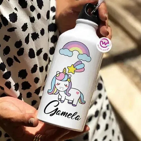 Water Bottle flask-Aluminium - Unicorn - WE PRINT