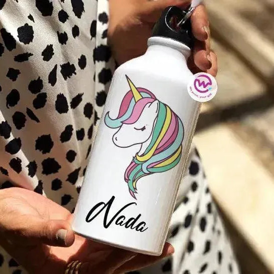 Water Bottle flask-Aluminium - Unicorn - WE PRINT