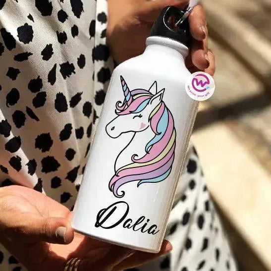 Water Bottle flask-Aluminium - Unicorn - WE PRINT