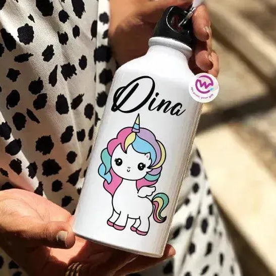 Water Bottle flask-Aluminium - Unicorn - WE PRINT