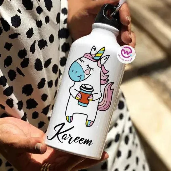 Water Bottle flask-Aluminium - Unicorn - WE PRINT