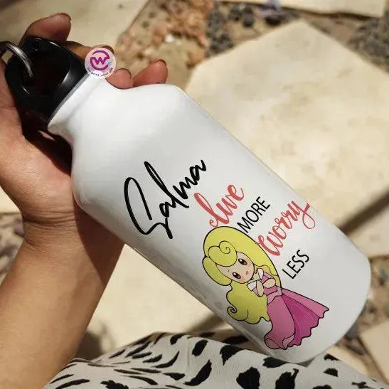 Water Bottle flask -Aluminum -DISNEY PRINCESS - WE PRINT