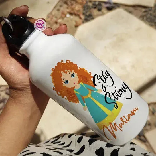 Water Bottle flask -Aluminum -DISNEY PRINCESS - WE PRINT