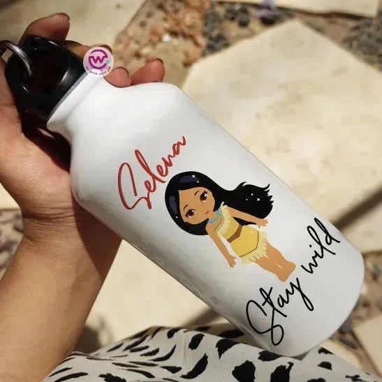 Water Bottle flask -Aluminum -DISNEY PRINCESS - WE PRINT