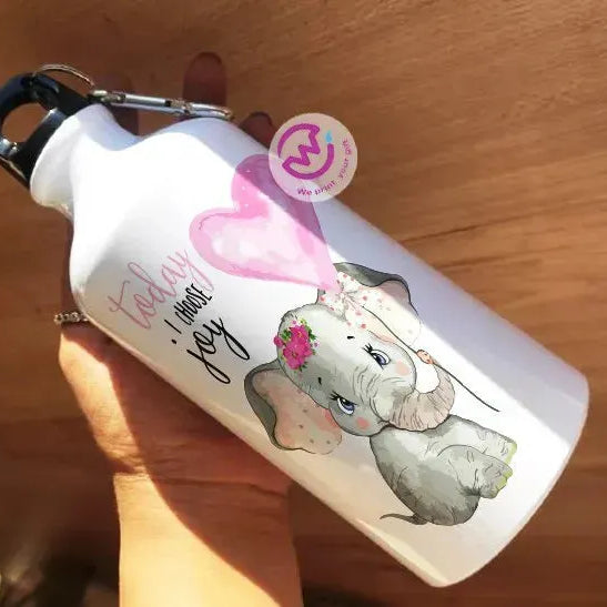 Water Bottle flask -Aluminum -Elephant - WE PRINT