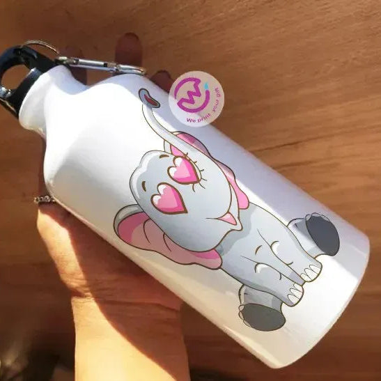 Water Bottle flask -Aluminum -Elephant - WE PRINT