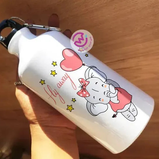 Water Bottle flask -Aluminum -Elephant - WE PRINT