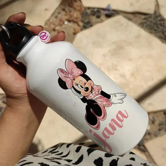 Water Bottle flask -Aluminum -Minnie & mickey - WE PRINT