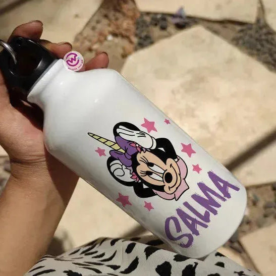 Water Bottle flask -Aluminum -Minnie & mickey - WE PRINT