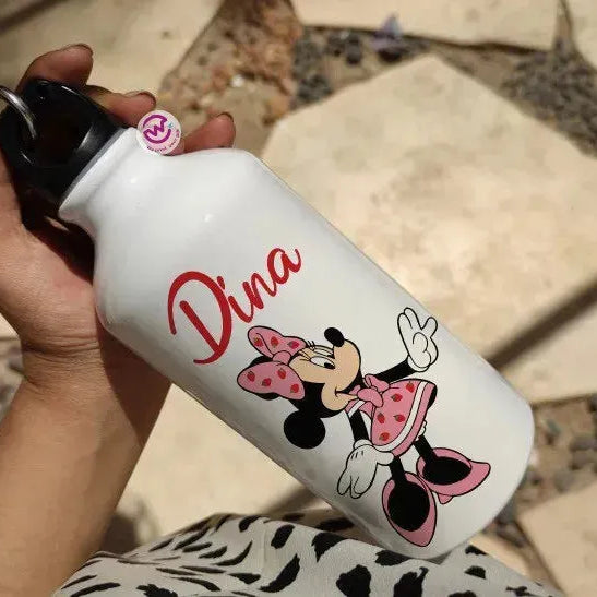 Water Bottle flask -Aluminum -Minnie & mickey - WE PRINT