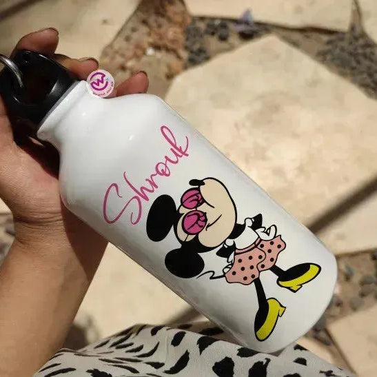 Water Bottle flask -Aluminum -Minnie & mickey - WE PRINT