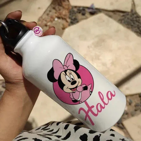 Water Bottle flask -Aluminum -Minnie & mickey - WE PRINT