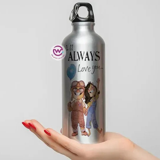Water Bottle flask -Aluminum -up cartoon - WE PRINT