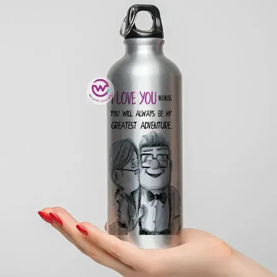 Water Bottle flask -Aluminum -up cartoon - WE PRINT