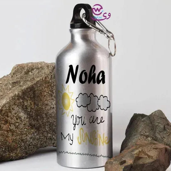 Water Bottle flask -silver-Aluminum -motivational - WE PRINT