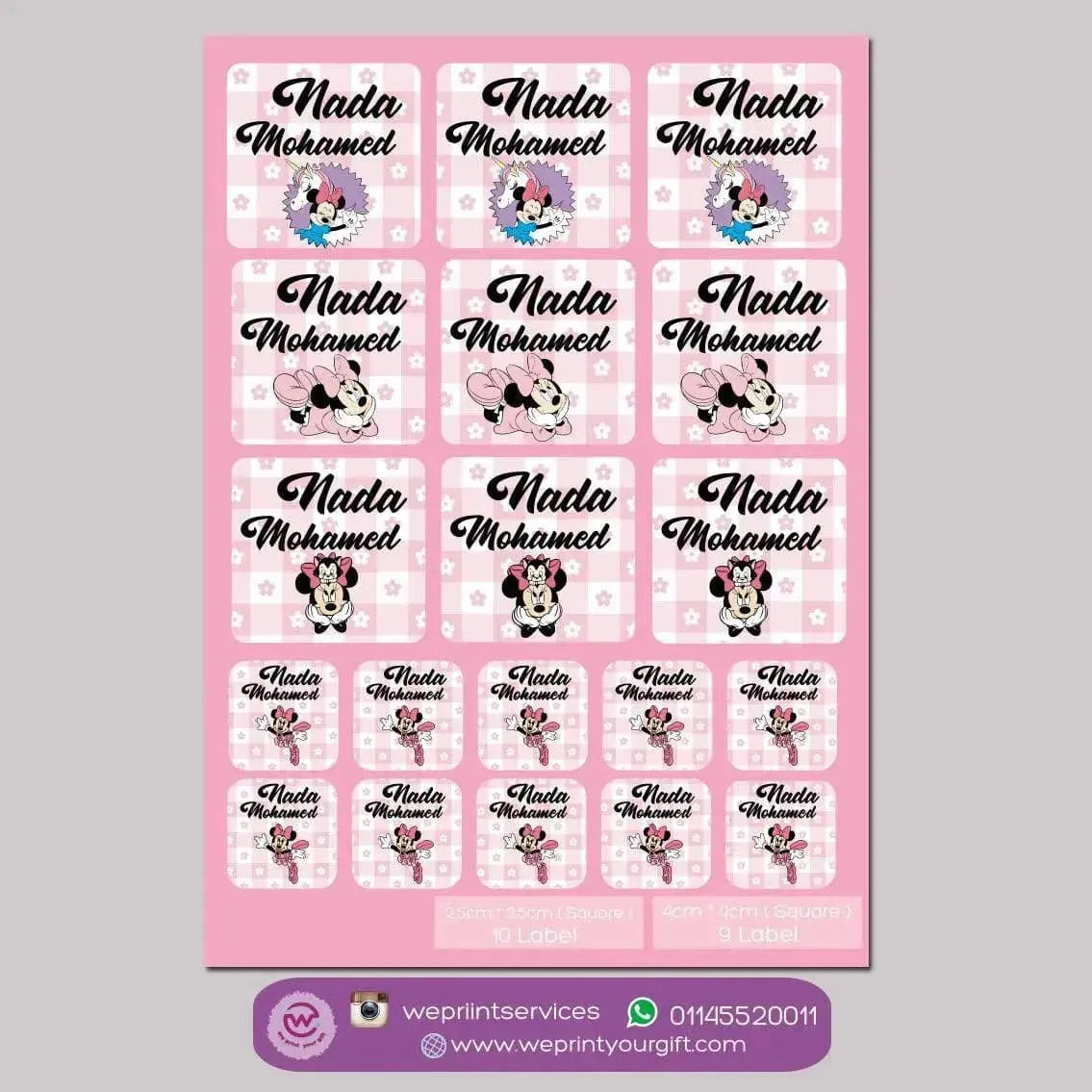 Waterproof label - school label Minnie - WE PRINT