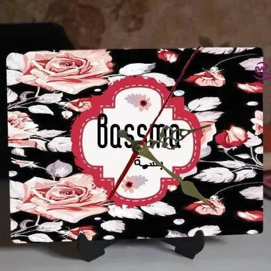 Wooden Desk Clock -Arabic Names-A - WE PRINT