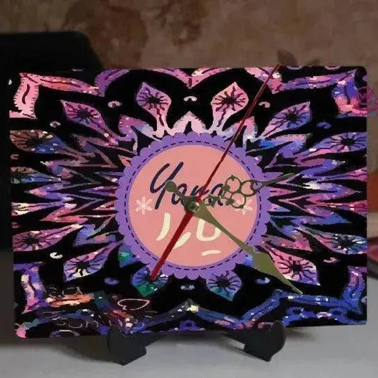 Wooden Desk Clock -Arabic Names-A - WE PRINT