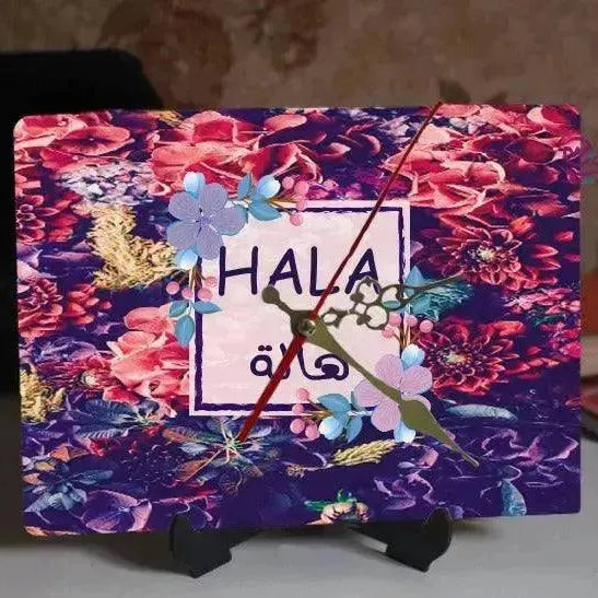 Wooden Desk Clock -Arabic Names-A - WE PRINT