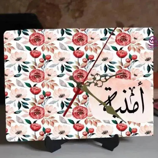Wooden Desk Clock -Arabic Names-B - WE PRINT